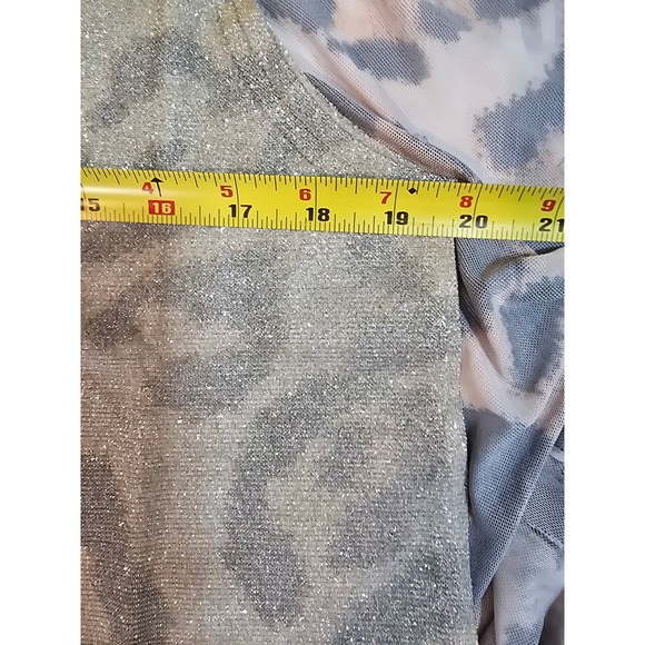 The Shabby Tree Leopard Print Sheer Overlay Poncho style Top size XL Sparkle New - Picture 13 of 16